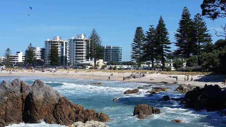 beach and buildings