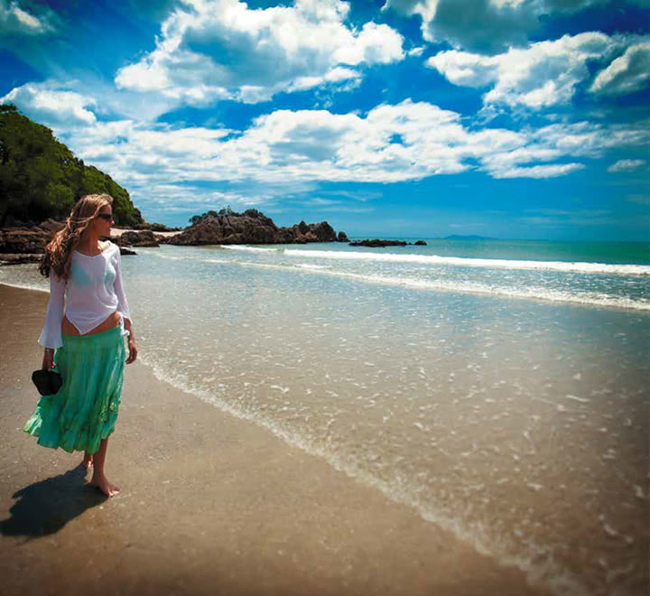 woman walking on the beach